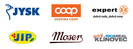 Jysk, Coop, expert, JIP Výchdočeská, Moser, SKI Areál Klínovec